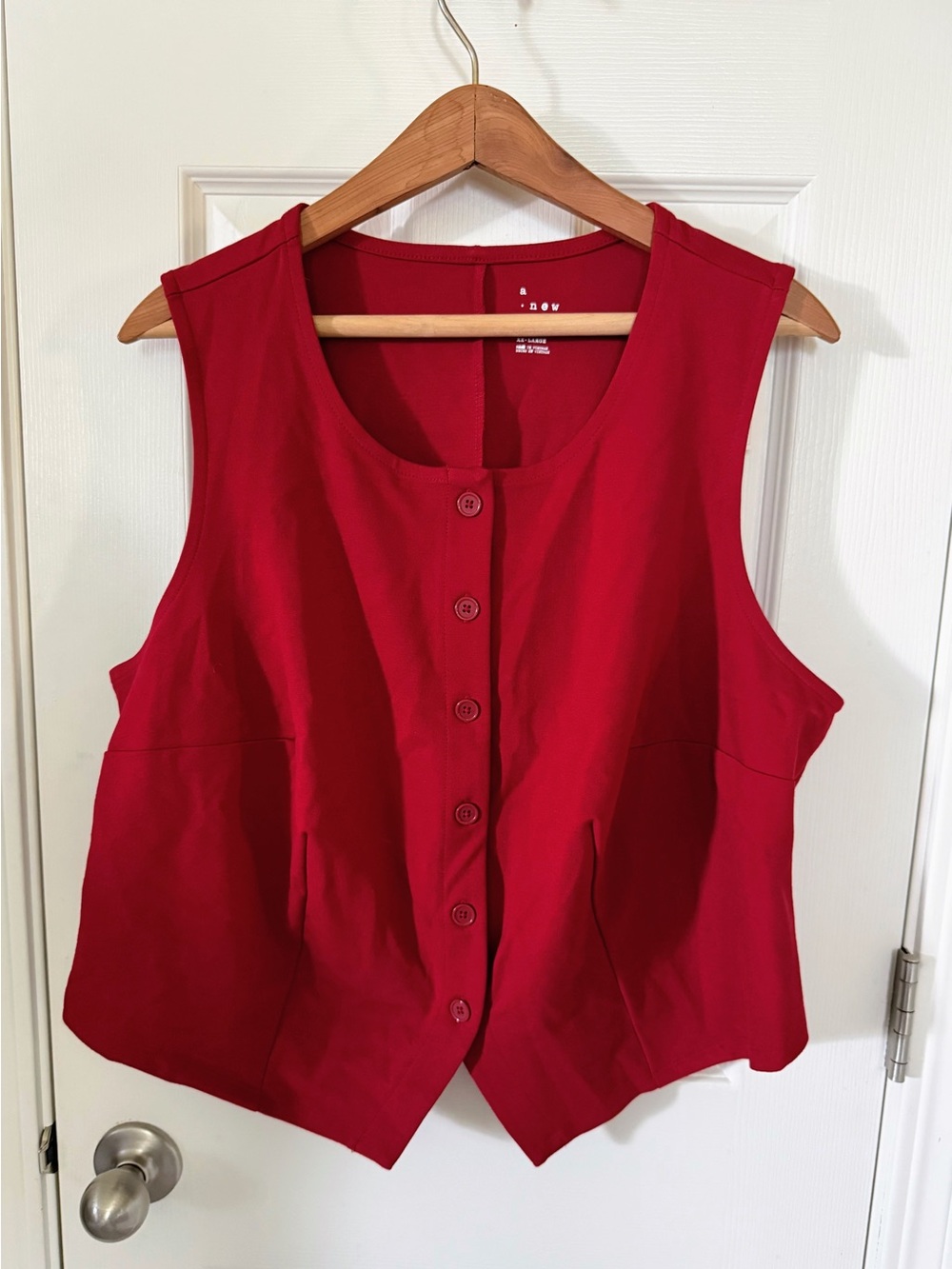 a new day Red Sleeveless Button-Front Vest
